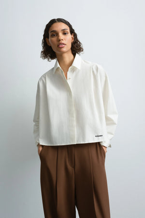 Front Pleats Shirt, White