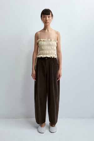 Corduroy Baggy Pants, Brown