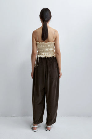 Corduroy Baggy Pants, Brown