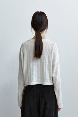 Knitted Perle Cardigan White