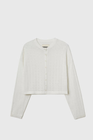 Knitted Perle Cardigan White