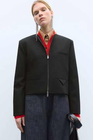 Cropped Jacket, Black