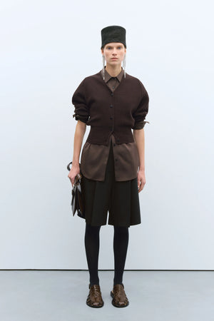 Merino & Cashmere Cardigan, Brown