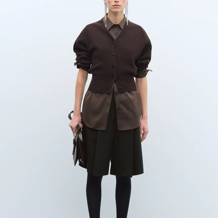 Merino & Cashmere Cardigan, Brown