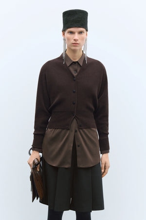 Merino & Cashmere Cardigan, Brown