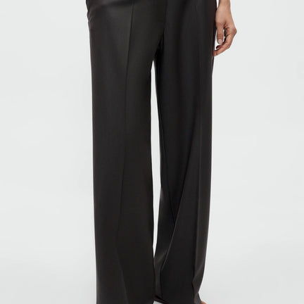 Low Rise Virgin Wool Pants, Dark Brown