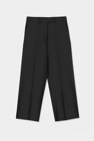 Low Rise Virgin Wool Pants, Dark Brown