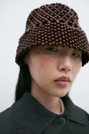 Wooden Beaded Bucket Hat