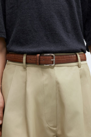 Classic Belt Crocodile, Camel
