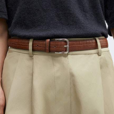 Classic Belt Crocodile, Camel