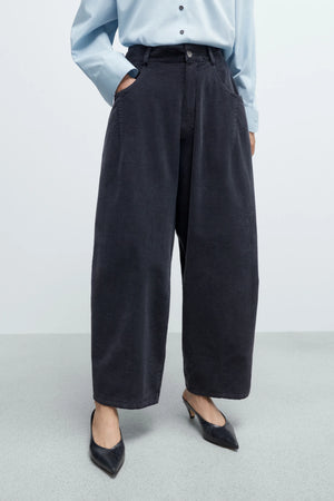 Corduroy Baggy Pants, Dusty Blue