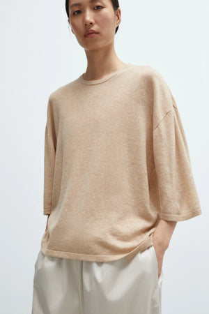 Merino Wool Oversized Shirt, Beige