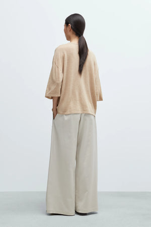 Merino Wool Oversized Shirt, Beige