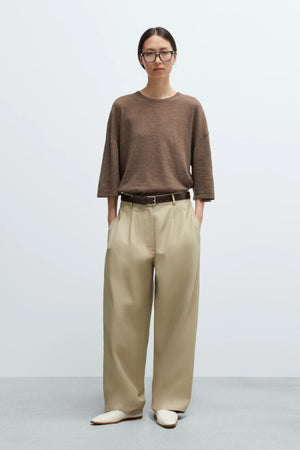 Merino Wool Oversized Shirt, Taupe