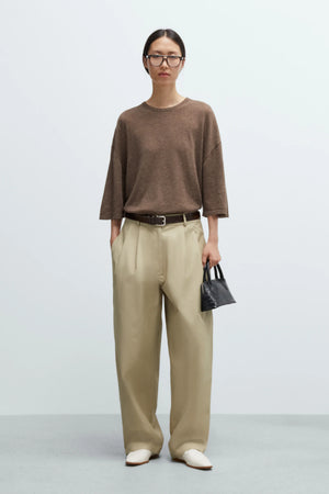 Merino Wool Oversized Shirt, Taupe