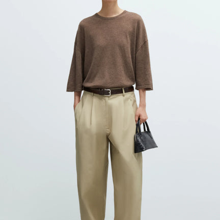 Merino Wool Oversized Shirt, Taupe