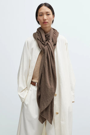 Merino Wool Shawl, Deep Taupe