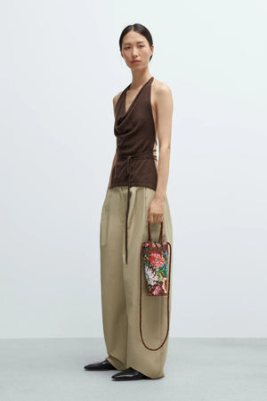 Merino Wool Tie Top, Brown