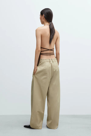 Merino Wool Tie Top, Brown