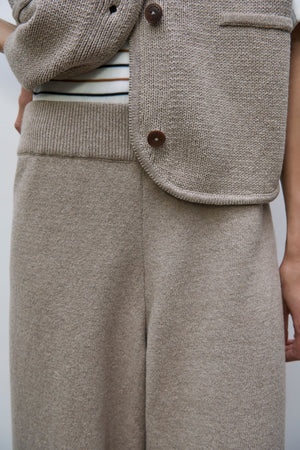 Cotton Knitted Pants, Taupe