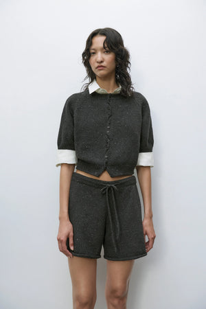 Heather Cotton Top, Charcoal