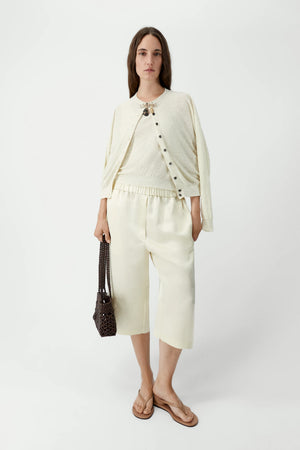 Satin Capri Pants, Marfil