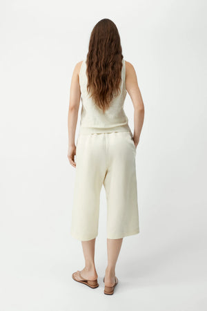 Satin Capri Pants, Marfil