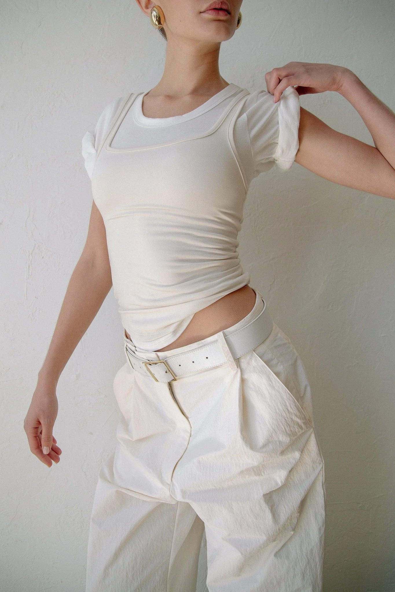 Daqi Top, White/Vanilla