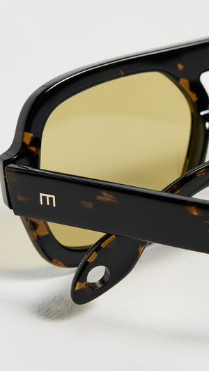 Jane Sunglasses, Dark Brown Tortoise Olive Green Lens