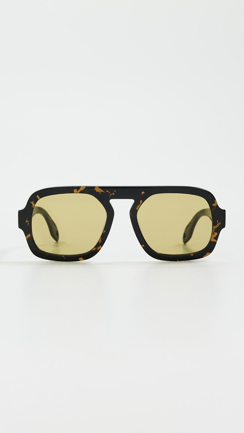 Jane Sunglasses, Dark Brown Tortoise Olive Green Lens