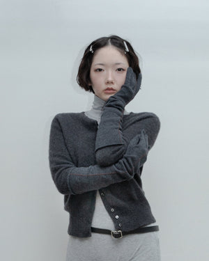 Long Stitch Gloves, Charcoal