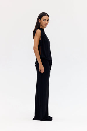 Fall Away Floor Length Dress, Onyx