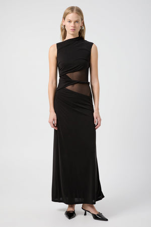 Interweave Drape Maxi, Black