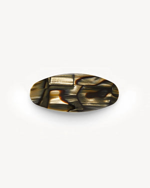 Jumbo Oval Barrette, Midnight Horn