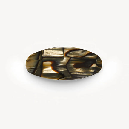 Jumbo Oval Barrette, Midnight Horn