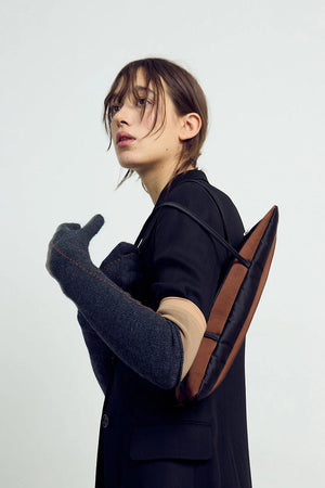 Patch Combined Bag, Black x Brown