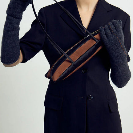 Patch Combined Bag, Black x Brown