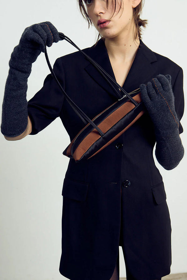 Patch Combined Bag, Black x Brown