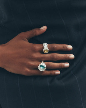 Lago Ring, Sterling Silver, Blue Topaz