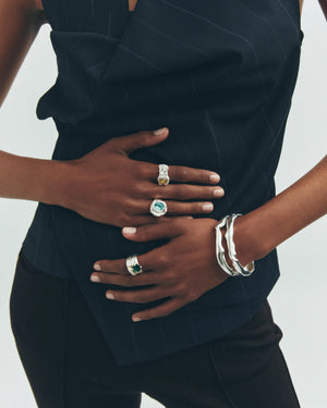 Lago Ring, Sterling Silver, Blue Topaz
