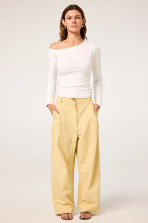 Levin Crisp Midi Trouser, Buttercream