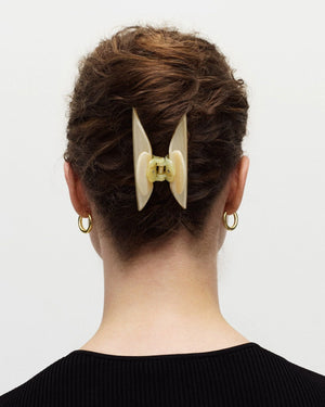 Midi Heirloom Claw Clip, Alabaster