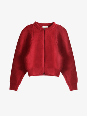 Cut Out Rounded Cardigan, Red