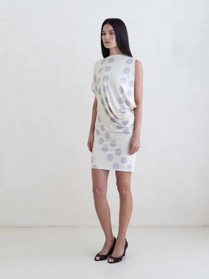 Ornament Mini Dress, Stone Polka