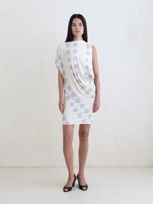 Ornament Mini Dress, Stone Polka