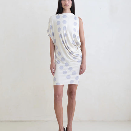 Ornament Mini Dress, Stone Polka
