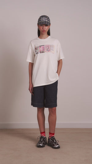 Slow Life Crossword Graphic Tee, Ecru