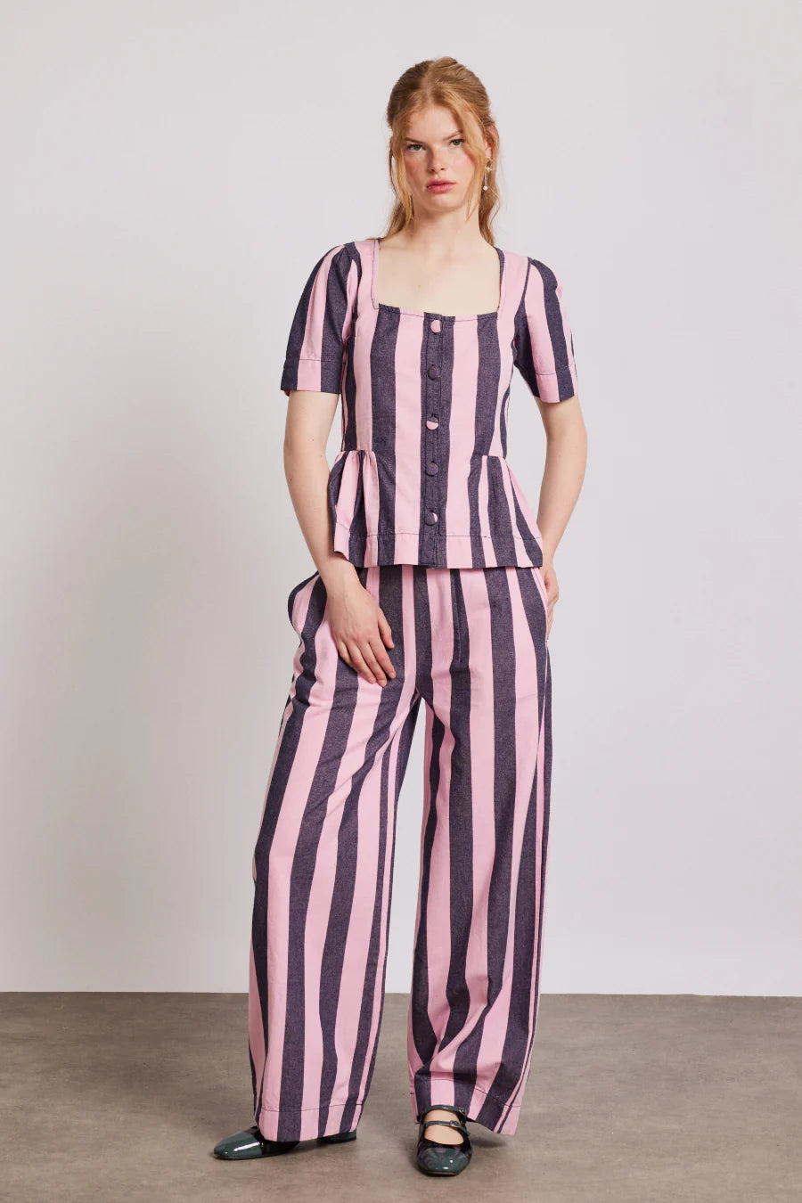 Rafe Pants, Pink Navy Stripe