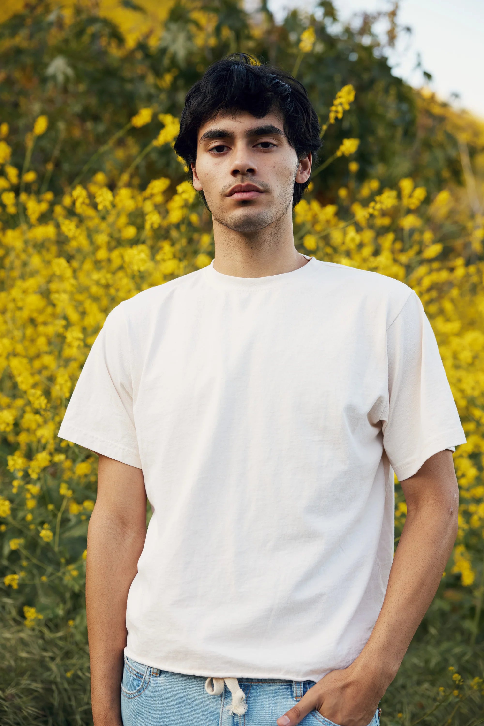 On The Farm Raw Hem Tee, Cloud