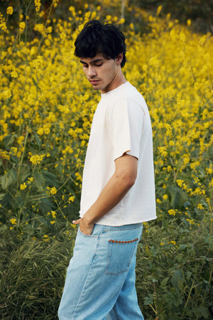 On The Farm Raw Hem Tee, Cloud